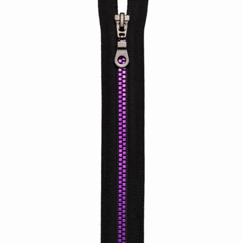 Reißverschluss S14, teilbar, 70cm, schwarz/violett
