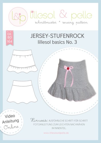 Lillesol & Pelle Schnittmuster basics No.3 Jersey-Stufenrock *mit Video-Nähanleitung*