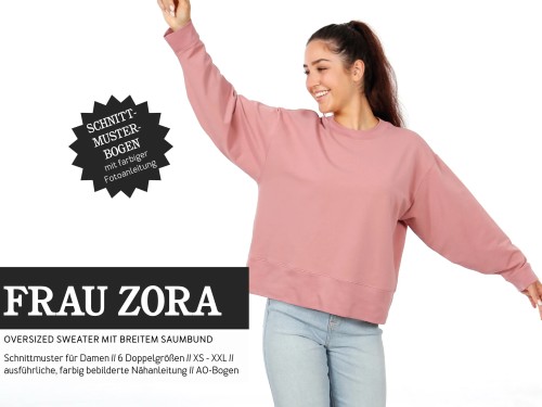 Studio Schnittreif Schnittmuster FRAU ZORA Oversized Sweater mit breitem Saumbund