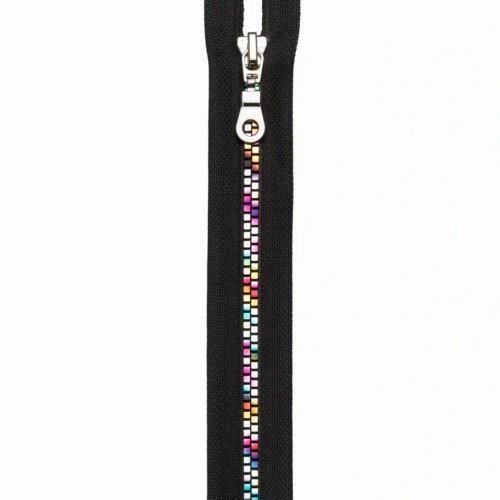 Prym Reißverschluss S14, teilbar, 55cm, schwarz/Regenbogen
