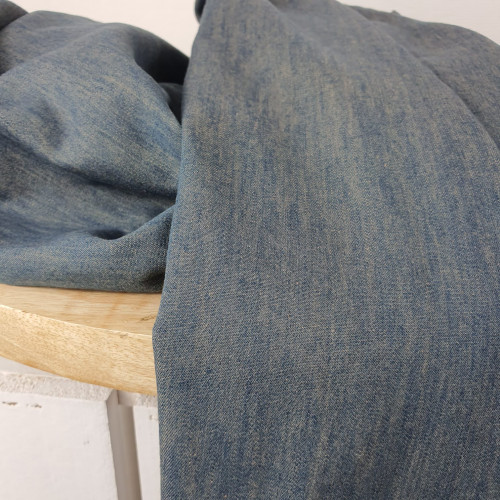 Baumwollstoff Leicht Jeansoptik Meliert