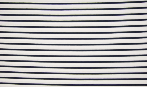 Viskose Jersey Streifen Weiß Navy