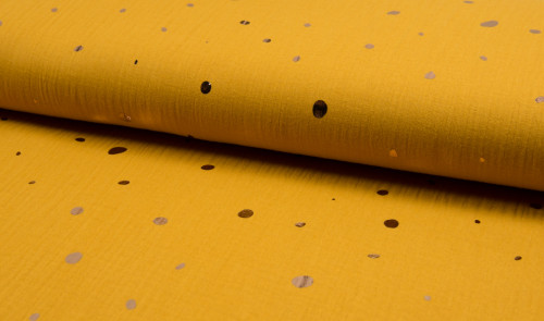 Musselin Dots Ocker