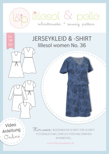 Lillesol & Pelle Schnittmuster women No.36 Jerseykleid & -Shirt * mit Video-Nähanleitung *