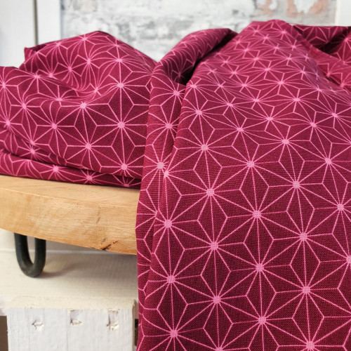 Westfalenstoffe Baumwollstoff Druckstoff Kopenhagen Sterne Bordeaux